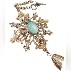 Long pendant necklace crystals tassel c…